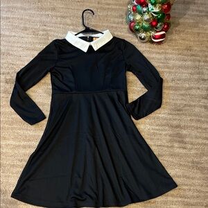 Black Dress with White Collar